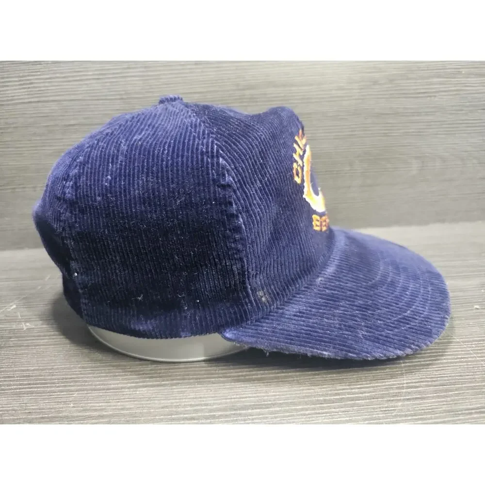 Vintage Chicago Bears Navy Blue Corduroy Shell Hat Snapback Adjustable NFL Dad